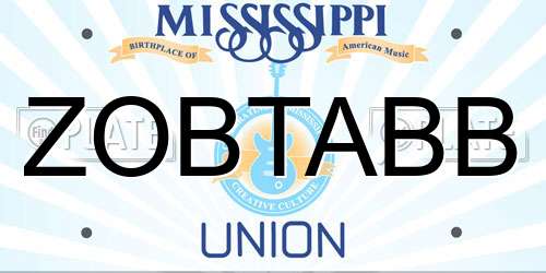 ZOBTABB Mississippi License Plate