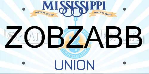 ZOBZABB Mississippi License Plate