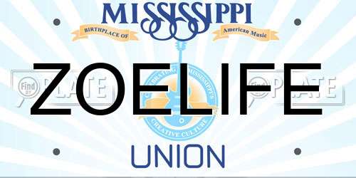 ZOELIFE Mississippi License Plate
