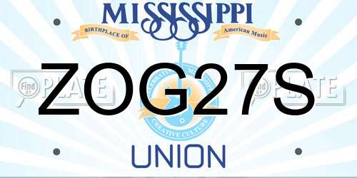 ZOG27S Mississippi License Plate