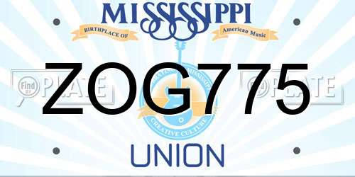 ZOG775 Mississippi License Plate