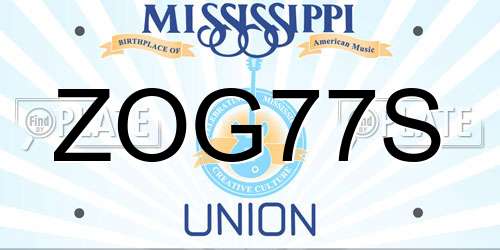 ZOG77S Mississippi License Plate