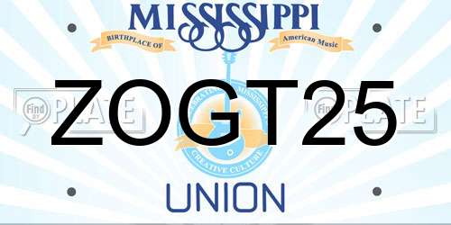 ZOGT25 Mississippi License Plate