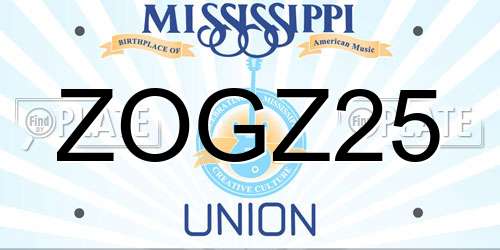 ZOGZ25 Mississippi License Plate