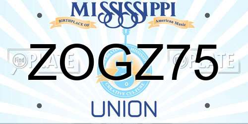 ZOGZ75 Mississippi License Plate
