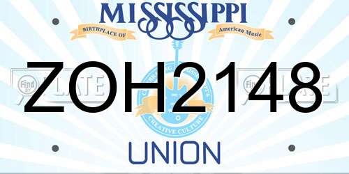 ZOH2148 Mississippi License Plate
