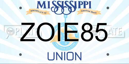 ZOIE85 Mississippi License Plate