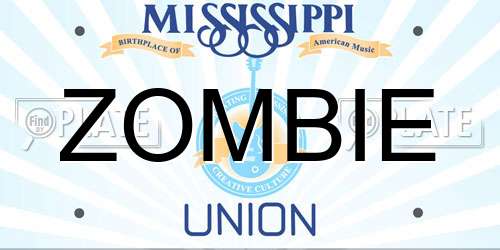 ZOMBIE Mississippi License Plate