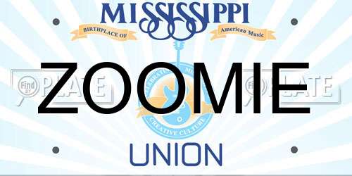 ZOOMIE Mississippi License Plate