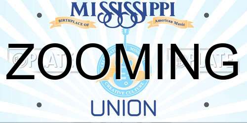ZOOMING Mississippi License Plate