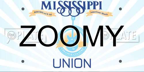 ZOOMY Mississippi License Plate