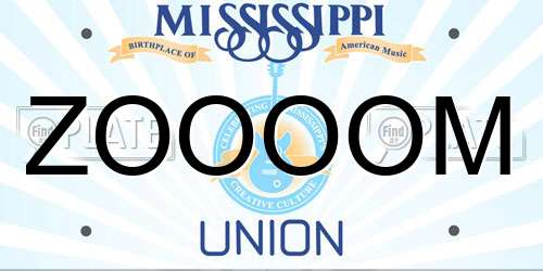 ZOOOOM Mississippi License Plate