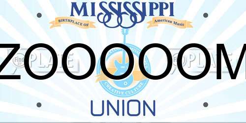 ZOOOOOM Mississippi License Plate