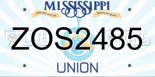 ZOS2485 Mississippi License Plate