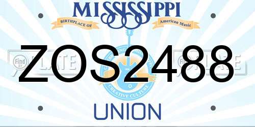 ZOS2488 Mississippi License Plate