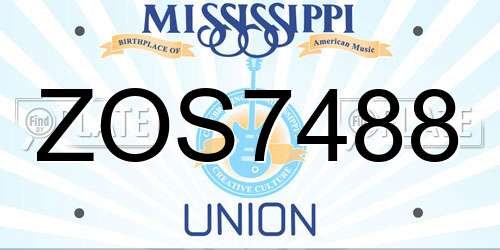 ZOS7488 Mississippi License Plate