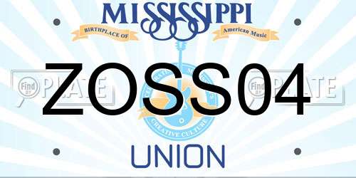 ZOSS04 Mississippi License Plate