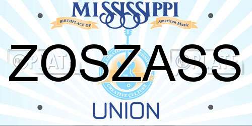 ZOSZASS Mississippi License Plate