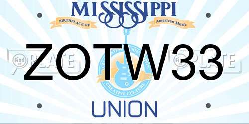 ZOTW33 Mississippi License Plate
