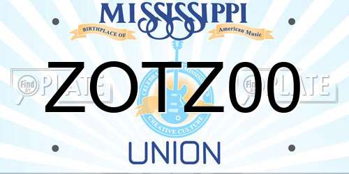ZOTZ00 Mississippi License Plate