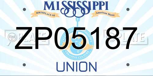 ZP05187 Mississippi License Plate