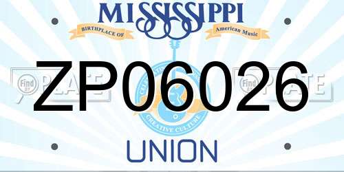ZP06026 Mississippi License Plate