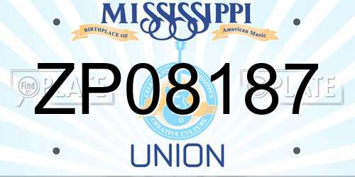 ZP08187 Mississippi License Plate