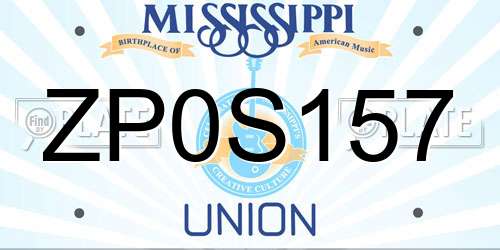 ZP0S157 Mississippi License Plate