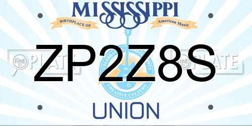 ZP2Z8S Mississippi License Plate