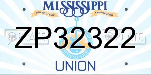 ZP32322 Mississippi License Plate