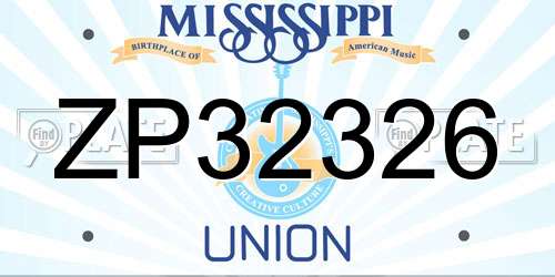 ZP32326 Mississippi License Plate