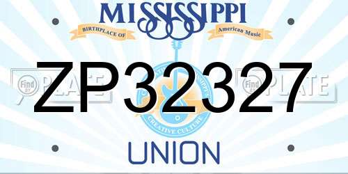 ZP32327 Mississippi License Plate
