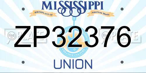 ZP32376 Mississippi License Plate