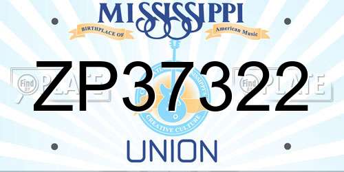 ZP37322 Mississippi License Plate