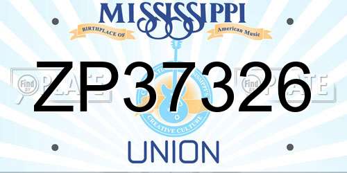 ZP37326 Mississippi License Plate