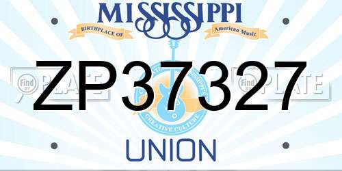 ZP37327 Mississippi License Plate