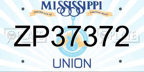 ZP37372 Mississippi License Plate