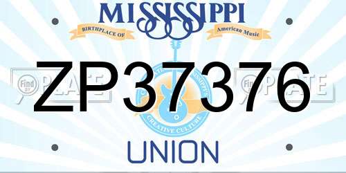 ZP37376 Mississippi License Plate