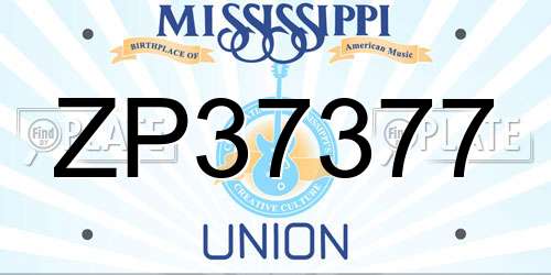 ZP37377 Mississippi License Plate