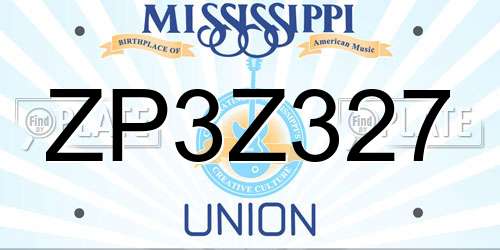 ZP3Z327 Mississippi License Plate