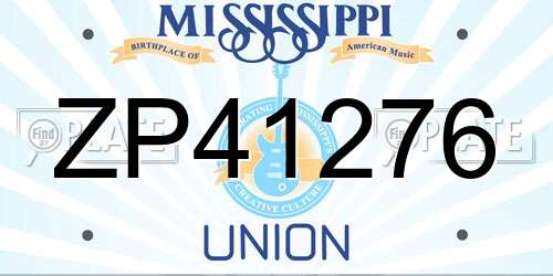 ZP41276 Mississippi License Plate
