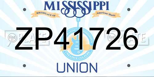 ZP41726 Mississippi License Plate