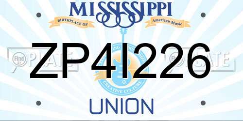 ZP4I226 Mississippi License Plate