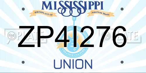 ZP4I276 Mississippi License Plate