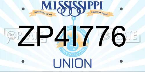 ZP4I776 Mississippi License Plate