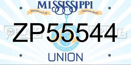 ZP55544 Mississippi License Plate