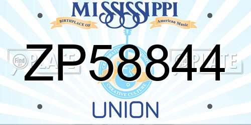ZP58844 Mississippi License Plate
