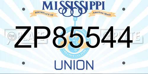 ZP85544 Mississippi License Plate