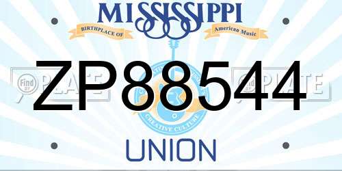 ZP88544 Mississippi License Plate