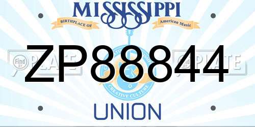 ZP88844 Mississippi License Plate